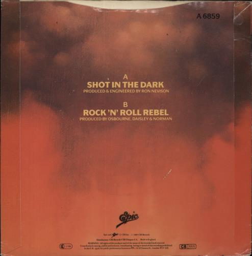 Ozzy Osbourne Shot In The Dark + Autograph UK 7 Ozzy Osbourne Shot In The Dark + Autograph UK 7